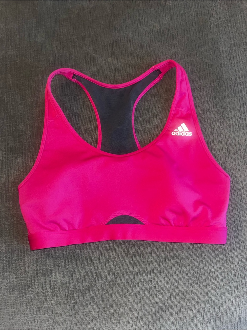 adidas Hot Pink Racerback Sports Bra with Black Lining